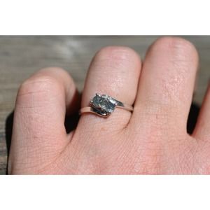 Raw Sapphire Engagement Ring